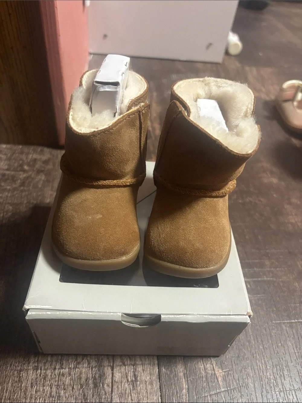 UGG Toddler Chestnut Suede Shearling Booties